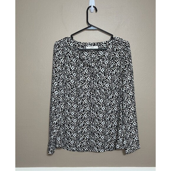 Women’s Ann Taylor Loft cheetah print button down blouse size small work career - Picture 2 of 7